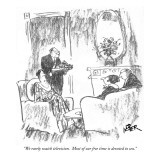 "We rarely watch television.  Most of our free time is devoted to sex." - New Yorker Cartoon Premium Giclee Print by Robert Weber