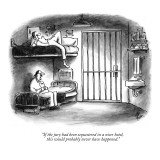 "If the jury had been sequestered in a nicer hotel, this would probably ne…" - New Yorker Cartoon Premium Giclee Print by Frank Cotham
