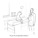 "It's your ribs. I'm afraid they're delicious." - New Yorker Cartoon Premium Giclee Print by Paul Noth