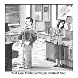 "Look at you! Breaking out the good sweatpants today." - New Yorker Cartoon Premium Giclee Print by Harry Bliss