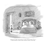 "I had another bad dream about Social Security." - New Yorker Cartoon Premium Giclee Print by Michael Maslin