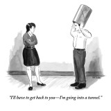 "I'll have to get back to you—I'm going into a tunnel." - New Yorker Cartoon Premium Giclee Print by Emily Flake