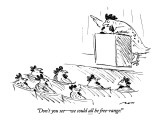 "Don't you see—we could all be free-range!" - New Yorker Cartoon Premium Giclee Print by Al Ross