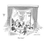 "Fur's back." - New Yorker Cartoon Premium Giclee Print by Mick Stevens