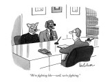 "We're fighting like—well, we're fighting." - New Yorker Cartoon Premium Giclee Print by Leo Cullum