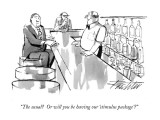 "The usual?  Or will you be having our 'stimulus package'?" - New Yorker Cartoon Premium Giclee Print by Mischa Richter