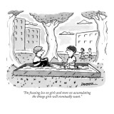 "I'm focusing less on girls and more on accumulating the things girls will…" - New Yorker Cartoon Premium Giclee Print by C. Covert Darbyshire