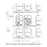 "If you're not going to come back inside, at least put on a sweater." - New Yorker Cartoon Premium Giclee Print by Barbara Smaller