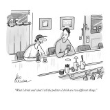 "What I drink and what I tell the pollsters I drink are two different things." - New Yorker Cartoon Premium Giclee Print by Leo Cullum