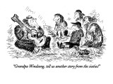 "Grandpa Windsong, tell us another story from the sixties!" - New Yorker Cartoon Premium Giclee Print by Edward Koren