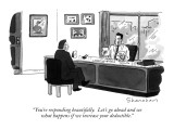 "You're responding beautifully.  Let's go ahead and see what happens if we…" - New Yorker Cartoon Premium Giclee Print by Danny Shanahan