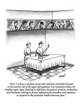"Next, I will use a medium-point roller-ball pen with black ink and, on th…" - New Yorker Cartoon Premium Giclee Print by Tom Cheney