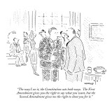 "The way I see it, the Constitution cuts both ways.  The First Amendment g…" - New Yorker Cartoon Premium Giclee Print by Robert Mankoff