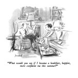 "What would you say if I became a healthier, happier, more confident me th…" - New Yorker Cartoon Premium Giclee Print by Frank Modell