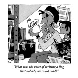 "What was the point of writing a blog that nobody else could read?" - New Yorker Cartoon Premium Giclee Print by William Haefeli