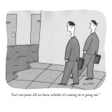 "Let's not panic till we know whether it's coming in or going out." - New Yorker Cartoon Premium Giclee Print by Peter C. Vey