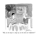"My son the lawyer is suing my son the doctor for malpractice." - New Yorker Cartoon Premium Giclee Print by Edward Frascino