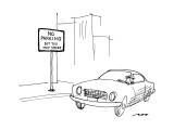 Road sign "No Parking But You May Smoke". - New Yorker Cartoon Premium Giclee Print by Al Ross
