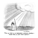 "Now go forth as an independent contractor, keeping a careful diary of you…" - New Yorker Cartoon Premium Giclee Print by Eric Teitelbaum
