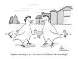 "Explain something to me.  Are 'boned' and 'deboned' the same thing?" - New Yorker Cartoon Premium Giclee Print by Leo Cullum