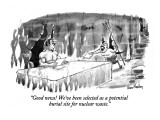 "Good news! We've been selected as a potential burial site for nuclear waste." - New Yorker Cartoon Premium Giclee Print by Dana Fradon