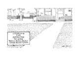 House with sign in front saying "Looking for someone to sing "Row, Row, Ro… - New Yorker Cartoon Premium Giclee Print by Ed Arno