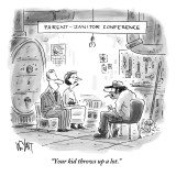 "Your kid throws up a lot." - New Yorker Cartoon Premium Giclee Print by Christopher Weyant
