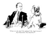 "What is it this time?  My maleness? My Anglo-Saxoness?  My Princetoness? …" - New Yorker Cartoon Premium Giclee Print by William Hamilton