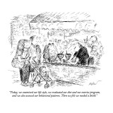"Today, we examined our life styles, we evaluated our diet and our exercis…" - New Yorker Cartoon Premium Giclee Print by Edward Koren