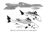"How do we tell the kids that we're edible again?" - New Yorker Cartoon Premium Giclee Print by Donald Reilly