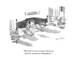 "My God! I went to sleep a Democrat and I've awakened a Republican." - New Yorker Cartoon Premium Giclee Print by Dana Fradon