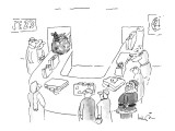 Santa waiting around baggage claim at airport, along the carousel comes a … - New Yorker Cartoon Premium Giclee Print by Arnie Levin