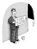 Bum holds sign that reads: 'An error of type 3 has occurred unexpectedly.' - New Yorker Cartoon Premium Giclee Print by J.C. Duffy