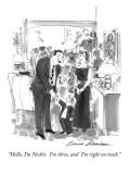 "Hello, I'm Nesbit.  I'm three, and  I'm right on track." - New Yorker Cartoon Premium Giclee Print by Bernard Schoenbaum