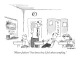 "Mister Jackson!  You know how I feel about sampling." - New Yorker Cartoon Premium Giclee Print by Pat Byrnes