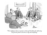 "The employees have to assume a share of the blame for allowing the pensio…" - New Yorker Cartoon Premium Giclee Print by Leo Cullum