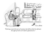 "God may count the tears of women, but if from that he subtracts the sighs…" - New Yorker Cartoon Premium Giclee Print by Victoria Roberts