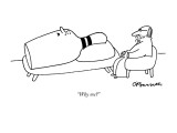 "Why me?" - New Yorker Cartoon Premium Giclee Print by Charles Barsotti