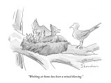 "Working at home has been a mixed blessing." - New Yorker Cartoon Premium Giclee Print by Danny Shanahan