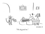 "The dog paid me." - New Yorker Cartoon Premium Giclee Print by Liza Donnelly