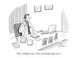 "This is Daddy, honey. That was Daddy's office voice." - New Yorker Cartoon Premium Giclee Print by Leo Cullum