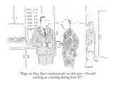 "Nope, no New Year's resolutions for me this year—I'm still working on a b… Premium Giclee Print by Robert Mankoff