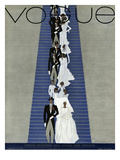 Vogue Cover - February 1931 Premium Giclee Print by Pierre Mourgue