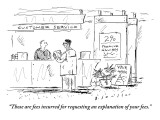 "Those are fees incurred for requesting an explanation of your fees." - New Yorker Cartoon Premium Giclee Print by Barbara Smaller