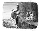 A mountain climber spies an eagle feeding her chicks an order of McDonald'… - New Yorker Cartoon Premium Giclee Print by Harry Bliss
