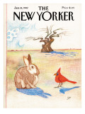 The New Yorker Cover - January 18, 1982 Premium Giclee Print by Saul Steinberg