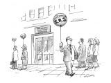 A businessman leaves an Internal Revenue Service building with a balloon r… - New Yorker Cartoon Premium Giclee Print by Mike Twohy