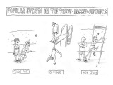 Alternate three-legged events include three-legged shotput, diving, and hi… - New Yorker Cartoon Premium Giclee Print by Zachary Kanin