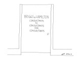Picture of a door which reads, 'Briggs & Hamilton Consultants to Consultan… - New Yorker Cartoon Premium Giclee Print by Ed Arno