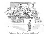 "Cell phones!  Get yer cell phones here!  Cell phones!" - New Yorker Cartoon Premium Giclee Print by Liza Donnelly